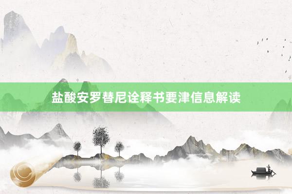 盐酸安罗替尼诠释书要津信息解读